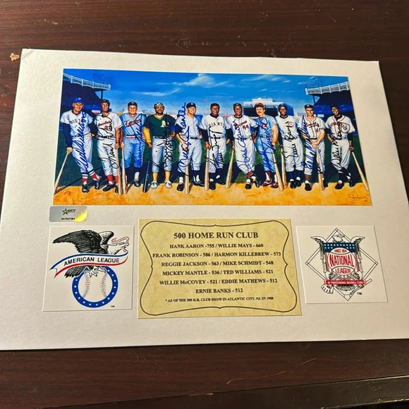- 500 home run autographed litho matted - Picture 1 of 2